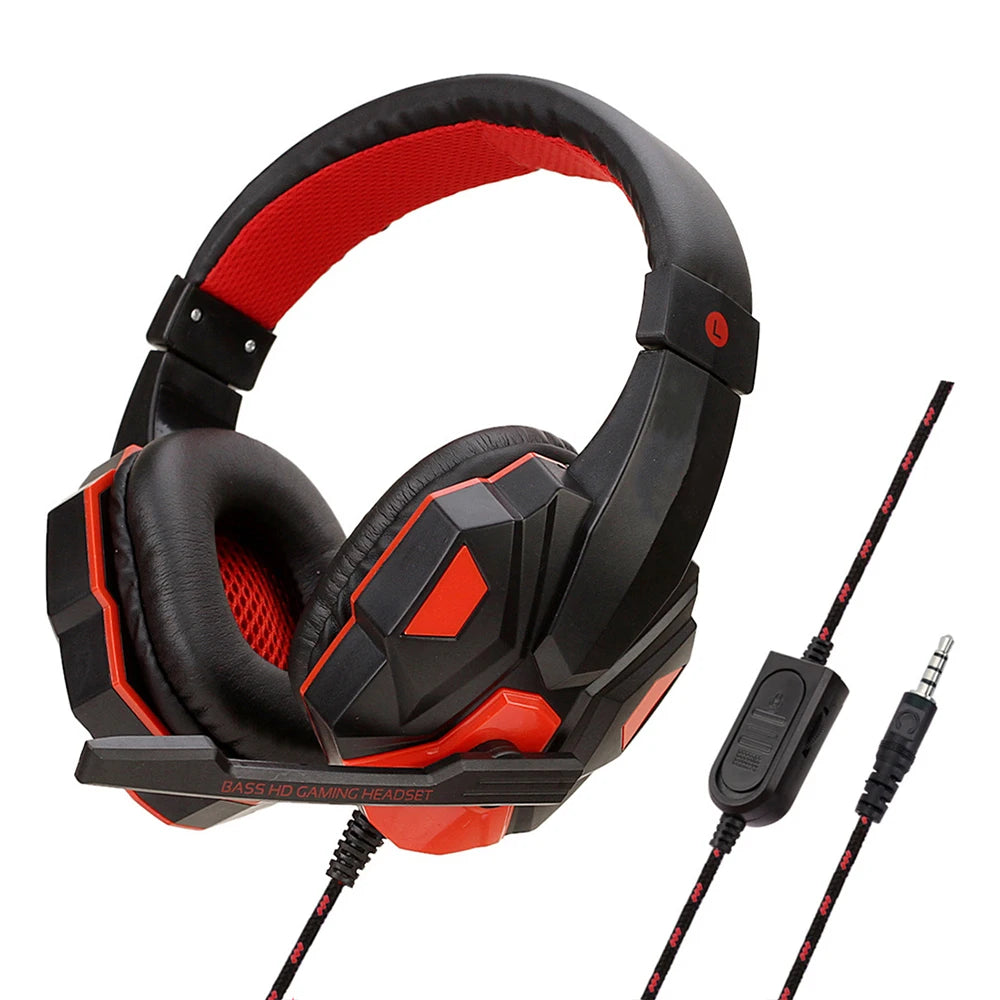3.5mm Wired Headset Gaming Headset 120° Adjustable Gamer Headset With Noise Cancelling Microphone For PS4/PS5/Xbox/Smartphone/PC